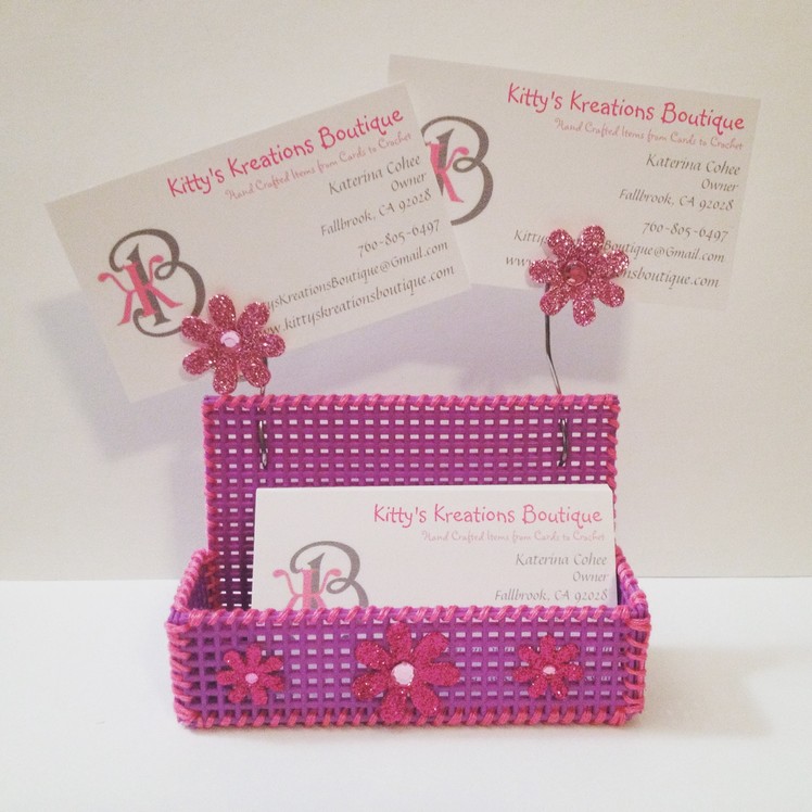 DYI Business Card Holder! Plastic Canvas & Embroidery Floss - Super Easy