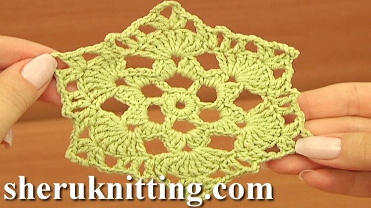 Easy to Crochet 6-Pointed Motif Tutorial 17 part 1 of 3