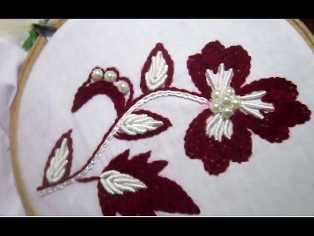Hand Embroidery Stitches | Stem and Bullion Knot Stitch