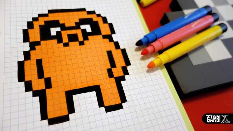 Handmade Pixel Art - How To Draw Jake the Dog #pixelart