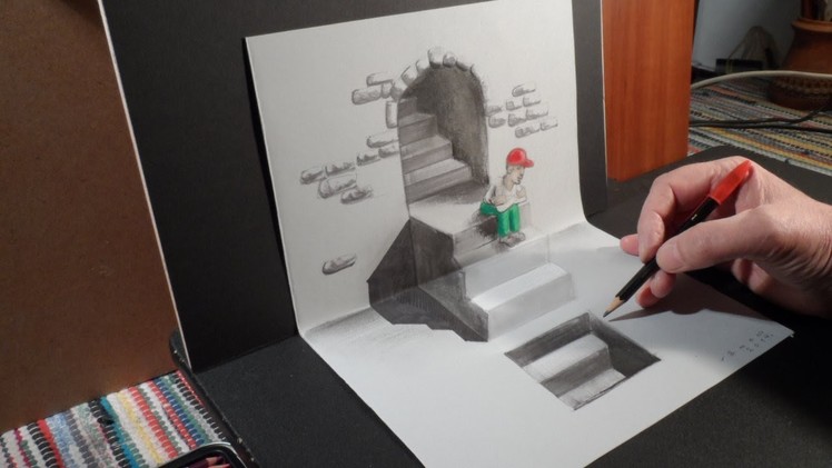 How to Draw 3D Staircase, Art Drawing Stairs