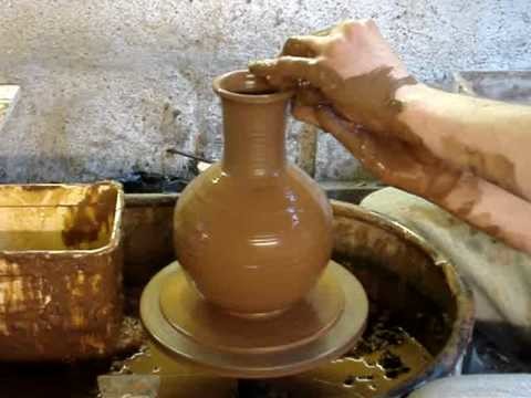 Making an Olla plant self watering clay pot on the potters wheel demo how to make a Ingleton Pottery