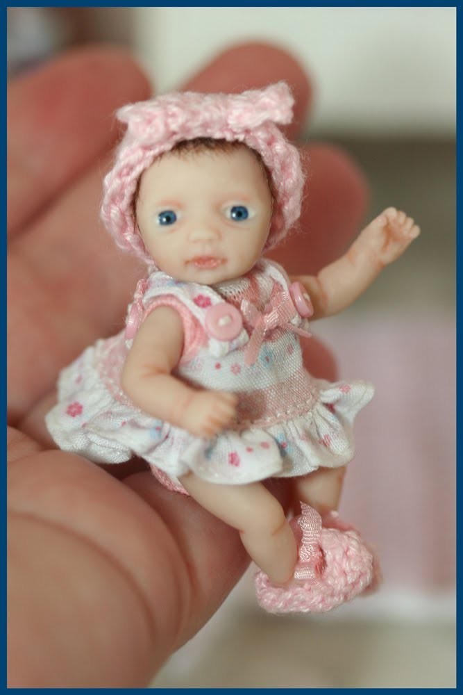 OOAK Baby Brooke, for miniature dollhouse, Barbie or Helen Kish dolls, 1:12 scale
