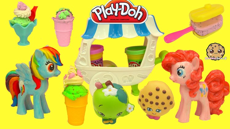 Play-doh Ice Cream Maker Cart Playset with Shopkins and My Little Pony - Cookieswirlc Video