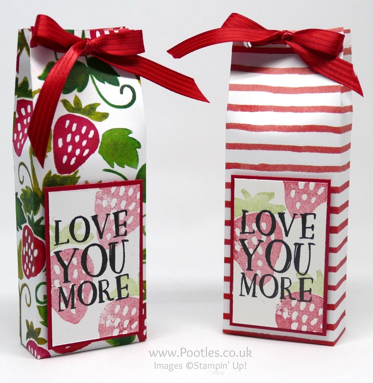 Pretty Strawberry Bag using Stampin' Up! Fruit Stand Paper