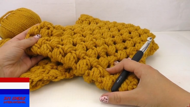 Ronde sjaal haken met Puff stitch-patroon Instructies – Ronde sjaal