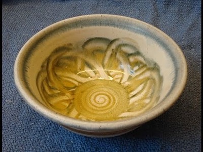 Simple Slip Decoration inside a few small Clay  Pottery Bowls