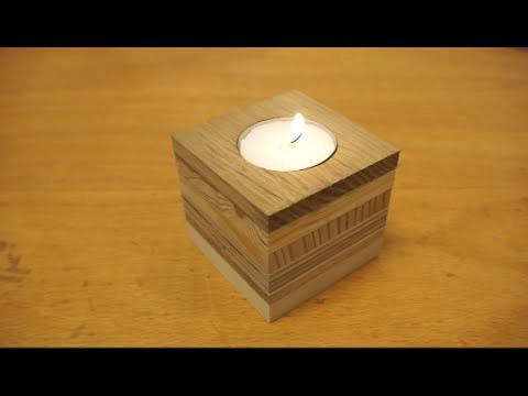 Tealight candle holder from scrap wood. . 