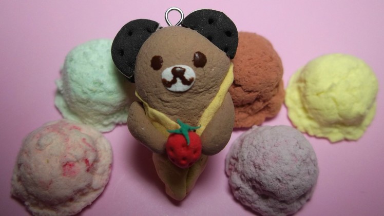 Teddy Bear Deco Ice Cream Cone clay tutorial