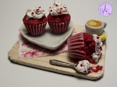 Tutorial: Cupcake Red Velvet in Fimo per S.Valentino (Valentine polymer clay red velvet cupcake)