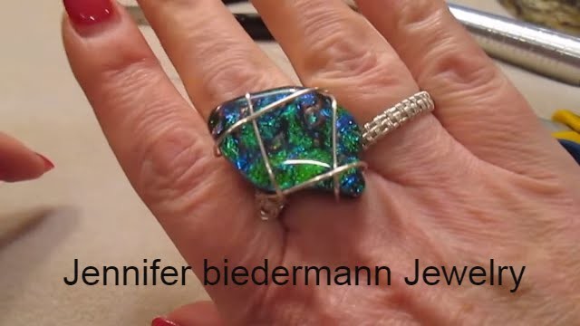 Wire weave ring with glass stone tutorial