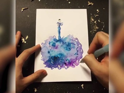 Artist Uses Water Drops And Paint To Create Spontaneous Dress Designs