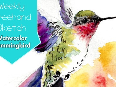 Freehand Painting - Watercolor Hummingbird Memorial for Grandma