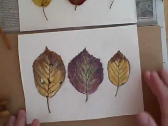 Full Watercolor lesson tutorial paint Autumn Leaves, no drawing required!