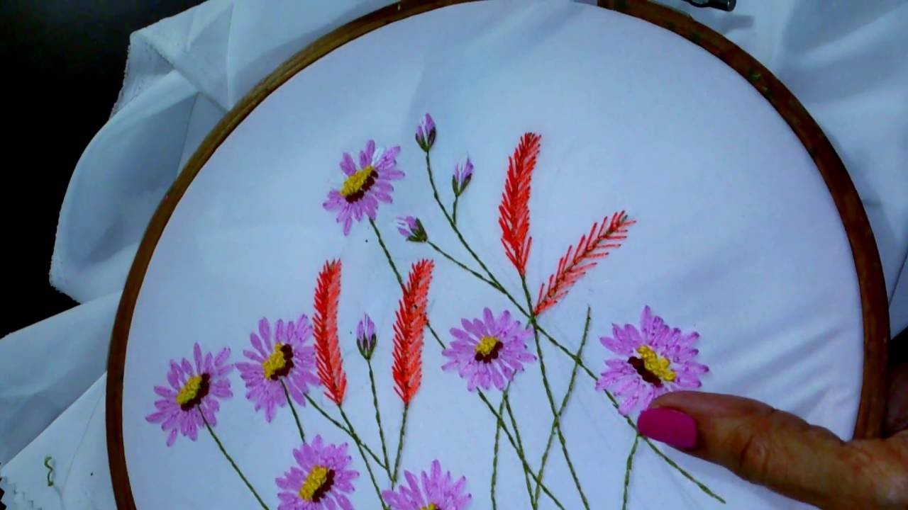 Hand embroidery designs. Lazy daisy stitch, Long lazy daisy, feather ...