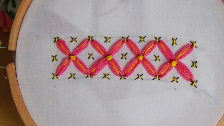 Hand Embroidery: Tacking lazy daisy