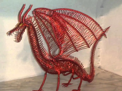 Hand made wire dragon, dragon de alambre hecho a mano