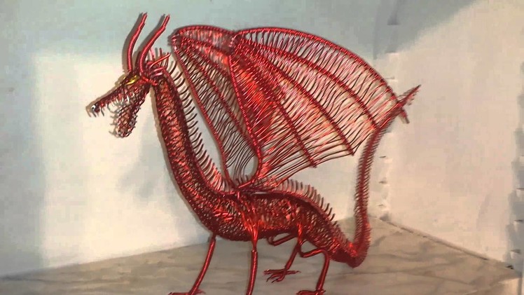Hand made wire dragon, dragon de alambre hecho a mano
