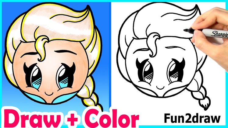 How to Draw Elsa Emoji Cute + Easy