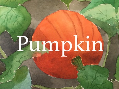 How to Paint a Pumpkin in Watercolour Watercolor Fall Autumn Tutorial Halloween Vegetable