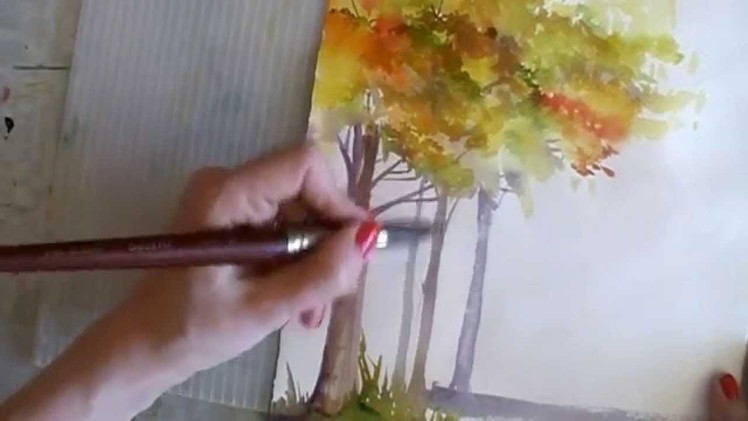 How to Paint in Watercolor: Winter & Autumn Trees Tutorial