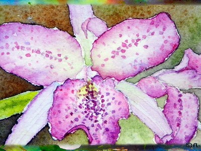 How to Paint the Cattleya Orchid, Miniature Watercolor Painting