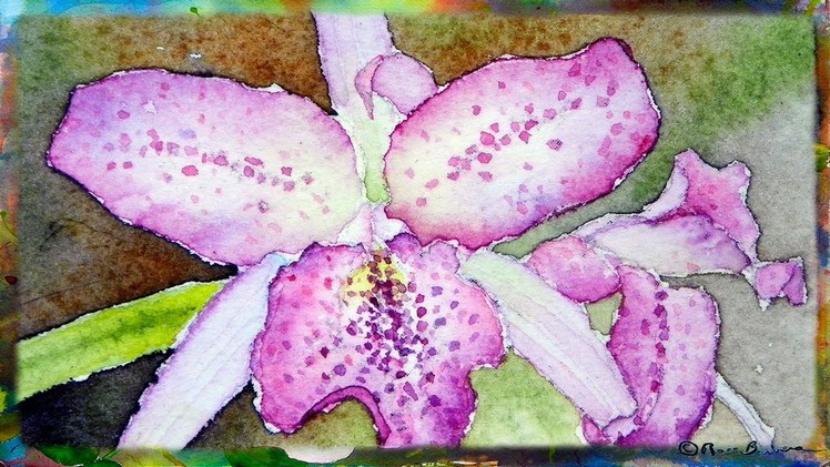 How to Paint the Cattleya Orchid, Miniature Watercolor Painting