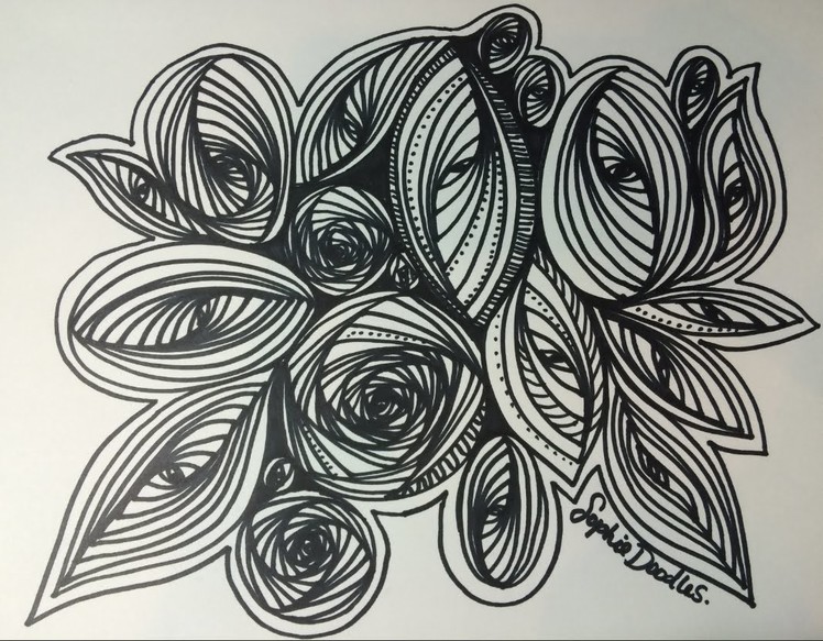 Pursuit Curve Circle and Oval (Doodle, Zentangle, Pursuit Curve, ASMR, Youtube)