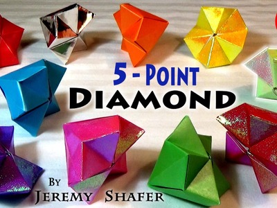 REAL 5-Pointed Origami Diamond -- NO GLUE!  (no music)