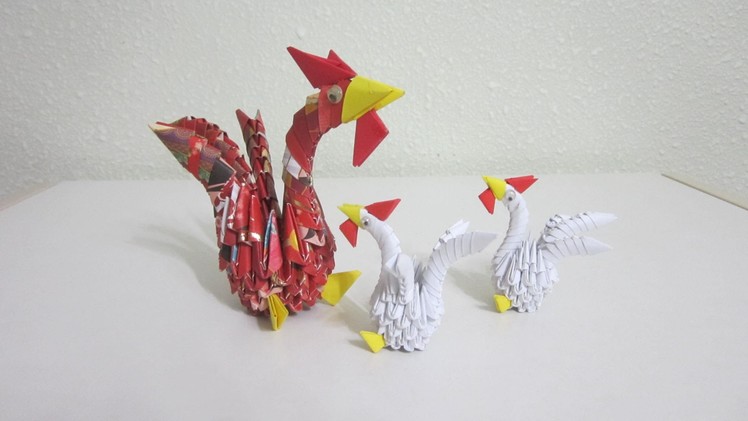TUTORIAL - 3D Origami Baby Rooster