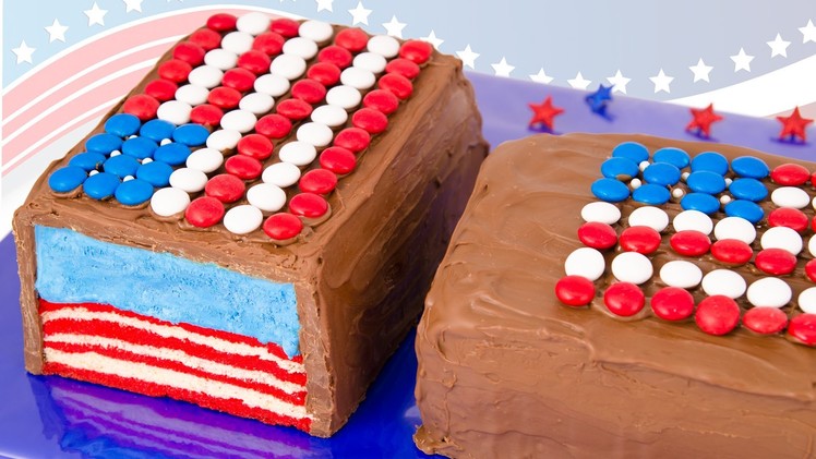 American Flag Giant Candy Bar for the 4th of July Dessert from Cookies Cupcakes and Cardio