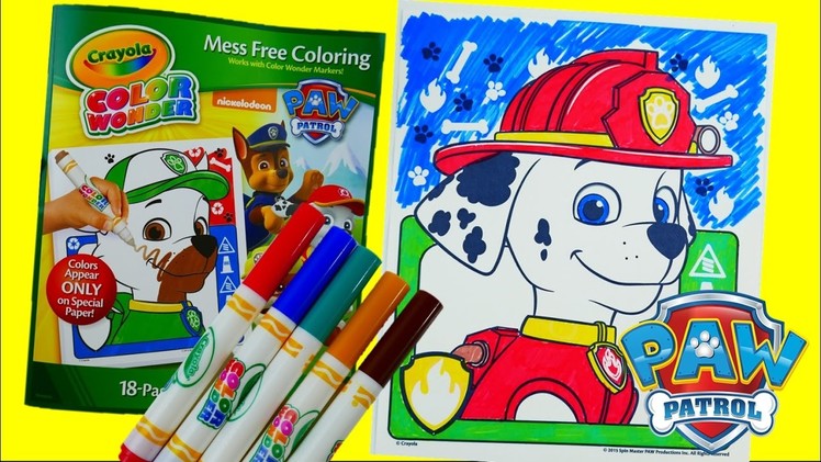 Coloring Marshall - New Paw Patrol Coloring Book Crayola Color Wonder Episode Evie's Toy House