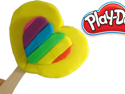 Colourful rainbow love heart candy ice cream toy easy to make tutorial, bunbum's channel