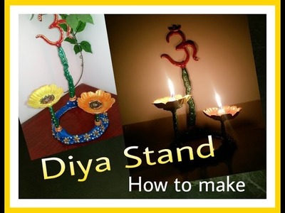 Decorative Spritiual Diya Stand Tutorial. How to make. M seal craft. Tea light candle Diya