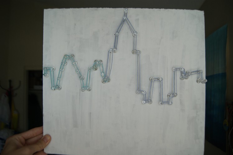 DIY - City Skyline (w. thumbtacks and string)