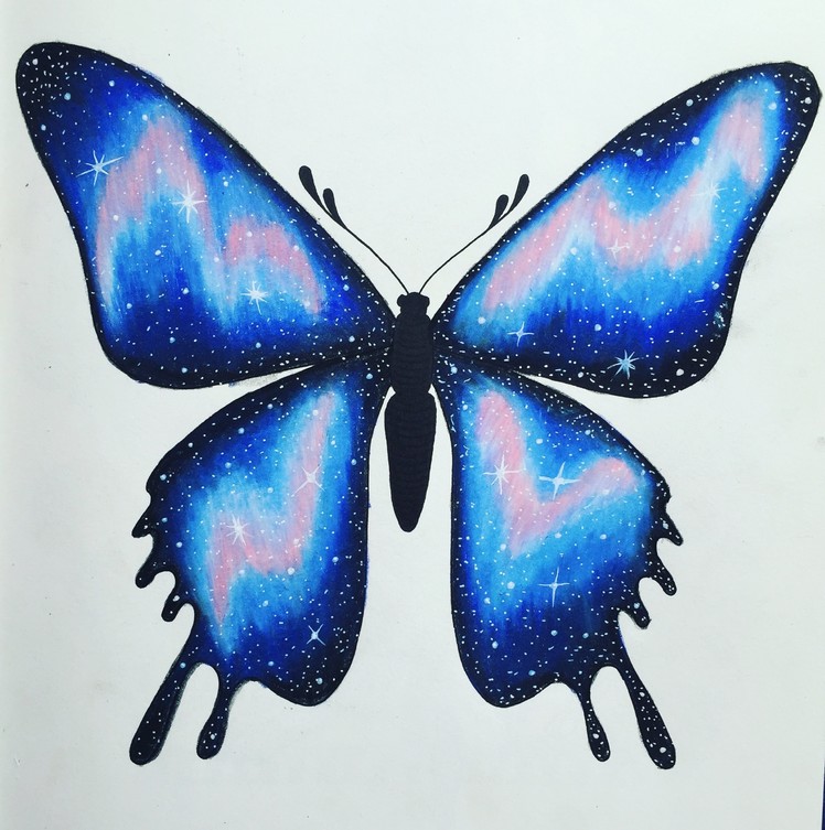 Easy Galaxy Colouring Tutorial with Coloured Pencils