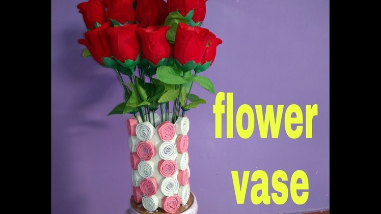 HOW TO MAKE FLOWER VASE WITH PAPER
