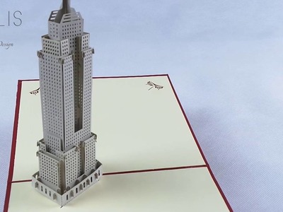 Kaili's 3D Empire State Building Quality Pop up Birthday Card Gift Handmade Kirigami Paper Art
