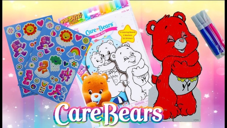 New Care Bears Pop OUTZ! Fun Coloring Kit Speed Coloring Episode | Evies Toy House