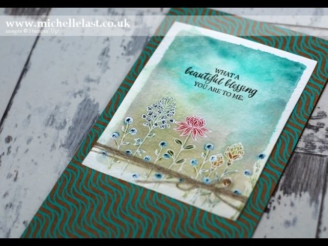 Watercolored Background using Stampin' Up! Products