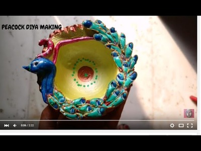 Diya Decoration Idea.Make Peacock Diya For Diwali