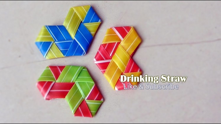 Drinking straw: How to Fold Heart from Drinking Straw