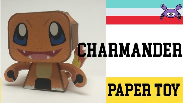 How to Make a Pokemon Charmander Paper Toy ( Papercraft ) (free template) by Becks Junkie