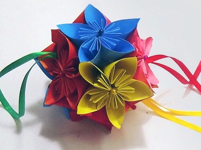 How To Make An Origami Kusudama Flower Ball | Easy And Simple Steps |