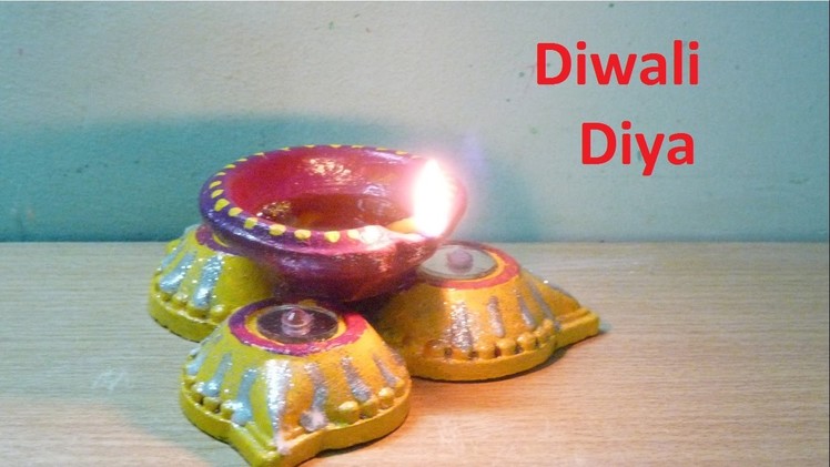 How to make decorated Diwali Diya (oil lamp) from old or previous years used diya