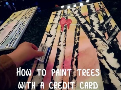 How to paint trees with a credit card