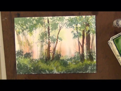 How to Sponge Trees with Watercolor Painting
