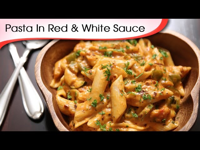Pasta In Red And White Sauce - Easy To Make Italian Style Pasta With Indian Twist |  Ruchi Bharani