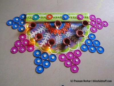 Rangoli using bangles | Innovative bangles rangoli design for diwali | Rangoli by Poonam Borkar