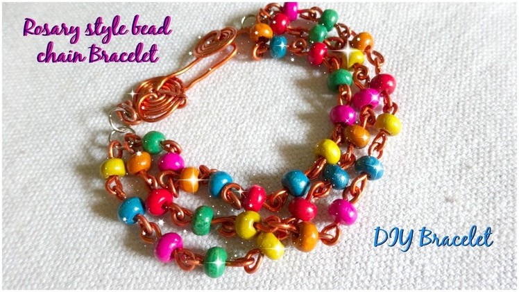 Rosary style bead chain bracelet | DIY Bracelet | part - 3